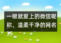 一眼就爱上的微信昵称